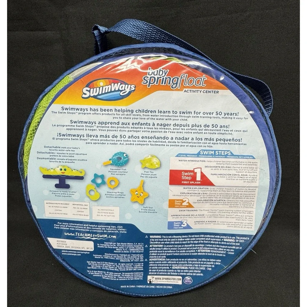 SwimWays Inflatable Baby Spring Float Activity Center with Canopy Octopus